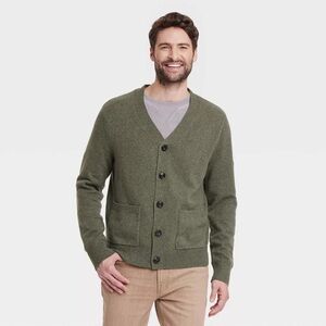 NWT Men's Olive Green Cardigan Sweater